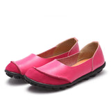 Breakj Lazy Shoes Cow Skin Bean Shoes Women's Shoes Beef Ribs Bottom Flats Mother Shoes Casual Large Size Women's Singles Shoes
