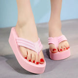 High Heel Women's Summer Flip-flops Women Wear Fashion High-heeled Platform Sandals Women's Seaside Non-slip