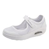 Breakj Large-Size Single-Shoe Women's 2023 New Air Cushion Low-Help Magic Sticker Light Mouth Single-Shoe Color Mesh Women's