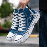 Canvas Shoes High Top Flat Shoes for Men Black White Sneakers Non-slip Shoes Canvas Sneakers Sneakers for Men Casual
