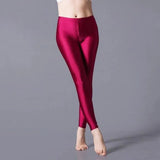 Women Shiny Pant Leggings Hot Selling Leggings Solid Color Fluorescent Spandex Elasticity Casual Trousers Shinny
