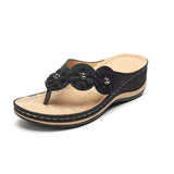Breakj New Beach Sandals Line Thick Bottom Slope And Jacket Slippers Fashion Flower Decoration