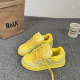Breakj Summer New Thick Sole Super Top Versatile Lovers Bread Shoes Korean Version Super Fire Student Low-Help Sports Casual