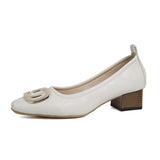 Square Heels Women's 2023 Spring And Autumn New Professional Work Shoes Temperament Fairy Style Single Women's Thick