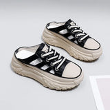 Breakj Korean Version Net Face Half Drag Old Dad Shoes Female 2025 Summer New Breathable Schoolgirl Shoes Casual Shoes Female