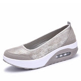 Women Sneakers Flats Loafers Sweet Shallow Comfort Moccasins Slip-on PU Platform Ballet Ladies Vulcanized Shoes