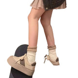 Breakj Version Of Pure Color Bread Shoes Female Dad Shoes Comfortable And Versatile Thick Platform Student Couples Commuting Fashion Hot