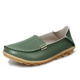Women Shoes Woman Flats Genuine Leather Round toe Slip on Loafers Ladies Flat Shoes Skid proof Spring/Autumn
