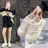 Breakj New Small White Shoes Autumn And Winter Anola Red Height Thick Background Small White Shoes Women Hit Light Board Shoes