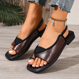 Breakj Sandals Women 2025 Summer New Large-Size Sandwich Toes Behind The Empty Fashion Thick Heel Low-Heeled Sandals