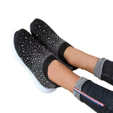 Breakj New Large-Size Women's Shoes One Foot Pedal Drill Flying Mesh Breathable Light Women's Casual Single