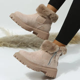 Breakj Boots Women's Trend 2025 Winter New Mid-Crowded Thick Cotton Shoes Fur Integrated Winter Women's