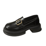 Sole Heighten Small Leather Shoes Women's Shoes Autumn 2023 New British Style Fashion Loafers Mixed With Mary Jane Single