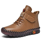 Add Down Warm Martin Boots Female British Fashion Versatile Velcro Casual High Top Cotton Boots Plus