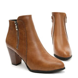 Breakj Boots Girl Wish Autumn And Winter Retro Wiping Coarse And High Heel Side Zipper Large Size Martin