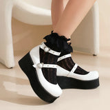 EDEELVEEYS Lolita Shoes Women Japanese Style Vintage Girls Med Heels Waterproof Platform College Student Cosplay Costume