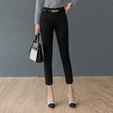 Pencil Pants 2020 Office Lady Fashion Work Wear Trousers Business Ladies Korean Style Female Black Navy blue White