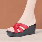 Heel Sandals Summer 2024 New Muffin Bottom Fish Mouth Sandals Large-Size Fashionable