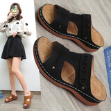 Breakj Women's Shoes And Slippers Wear 2025 Summer New Wish Fashion Round Head Comfortable Cool Stepping Line Casual