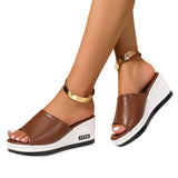 Breakj And Summer New Fish Mouth Slope And Slippers Women Wear Fashion Leisure Flip-Flops To Drag Large Size Women's