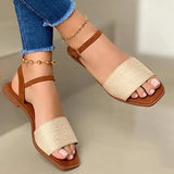 Summer Sandals Women Flats Open Toe Slip-On Outdoor Beach Flat Shoes for Women Classic Casual Solid Color Sandals 2021