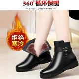 Breakj Women's Cotton Shoes And Velvet Warm Short Boots Middle-Aged And Old Mother Boots Snow Boots Winter Non-Slip Boots Women