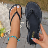 Breakj Bottom Cool Slippers Women 2025 Summer New Large-Size Braided Toe Lady Wearing