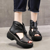 Breakj Platform Sandals Women's High Heel Women's Shoes 2023 Summer New Fish Mouth Shoes Rome Wedge Belt Buckle Sandals Women's