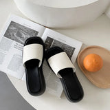 Women Thick Bottom Wedge Heel Outer Wear 2023 Summer New White Fashion Muffin Flat Bottom Solid Color Women's