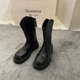 Women With Long Boots 2024 New Boots Autumn And Winter Knight Boots Fat Mm Thick Legs Thick Soles But Knee-Length Women's