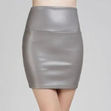 Skirts Women Pencil Skirt Pu Leather High Waist Party Female Sexy Short Woman Bodycon Saias Feminina 20 Candy Colors
