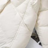 Winter Soft Fluffy Hooded Splicing Colour New Down Jacket Women White Duck Down Warm Coat Loose Warm Bread Clothes