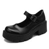 shoes heels Leather Shoes Women Casual Oxford Loafers Thick Bottom Ladies Wedge Lolita Shoes Mary Jane shoes Women