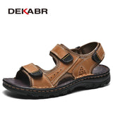 Genuine Leather Fashion Men Sandals Summer Men Casual Shoes Breathable Beach Sandals Sapatos Masculinos Plus Size