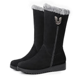 Winter Women Long Boots Warm Plush Cow Suede Snow Boots Women Shoes Fashion Zipper Women's Winter Boots Zapatos De