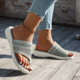 Breakj Female 2024 Summer Thick Bottom Net Cloth Round Set Toe Leisure Versatile Wear Cool