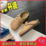 Boken Shoes Half-Pack Slippers Women's Spring And Summer 2023 New Retro One-Toe Slippers Lazy Ins