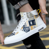 Autumn New Trend Men's Shoes Personality Graffiti High-Top Men's Shoes Leisure Four Seasons Student Sports