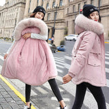 2021 New Cotton Thicken Warm Winter Jacket Coat Women Casual Parka Winter Clothes Fur Lining Hooded Parka Mujer