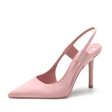 Simple Slingbacks Women Pumps Elegant Pointed toe Satin Stiletto High heels Female Mules Spring Summer Office Lady