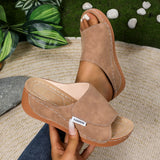 Breakj Thick-Bottomed Slippers Women's 2025 New Summer Simple Fashion Fish Mouth Slope And Slippers Women's