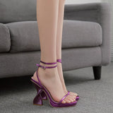 Heels Women's Shoes Spot Waterproof Table Purple Large Size With High-Heeled