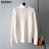 autumn winter oversize turtlenect thick wool cashmere sweater pullovers women long sleeve female casual big sweater