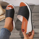 Breakj New Fashion Fish Mouth Slope And Fashion Casual Large-Size Women's Type Cold Slippers