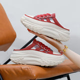 Breakj Korean Version Net Face Half Drag Old Dad Shoes Female 2025 Summer New Breathable Schoolgirl Shoes Casual Shoes Female