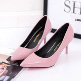 Breakj Shoes Light-Mouthed Sharp Single Shoes Fine Heel Velvet Large-Size High Heels Women's