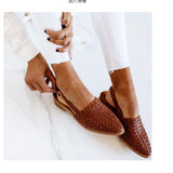 Breakj 2025 Summer New 40-43 Pointed Bun Buckle With Flat Sandals Female 0102