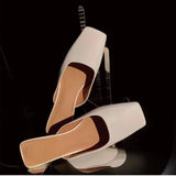 Green Elegant Silk Fabrics Women Slippers Special Fashion Style Low Heels Square Toe Fashion Outwear Shallow