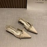 High-Heeled Baotou Sandals Fairy Shoes 2024 New Spring And Summer French With Skirt Back Empty Tripping Single