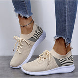 Sneakers 2021 Lace Up Sock Shoes Summer Casual Sneakers Women Knitted Running Ladies Vulcanized Shoes Plus Size